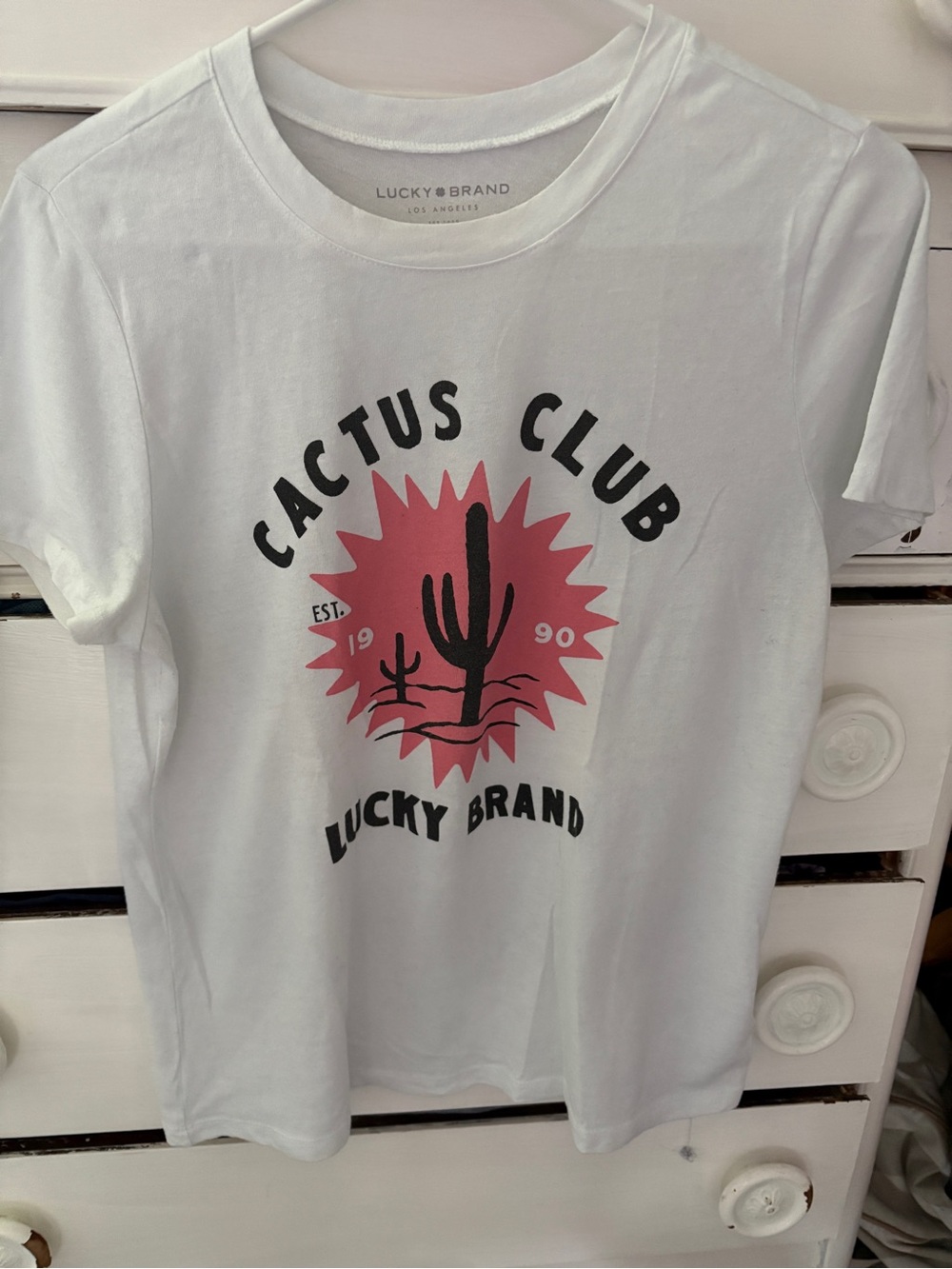 Lucky Brand white White Cactus Club Graphic Tee